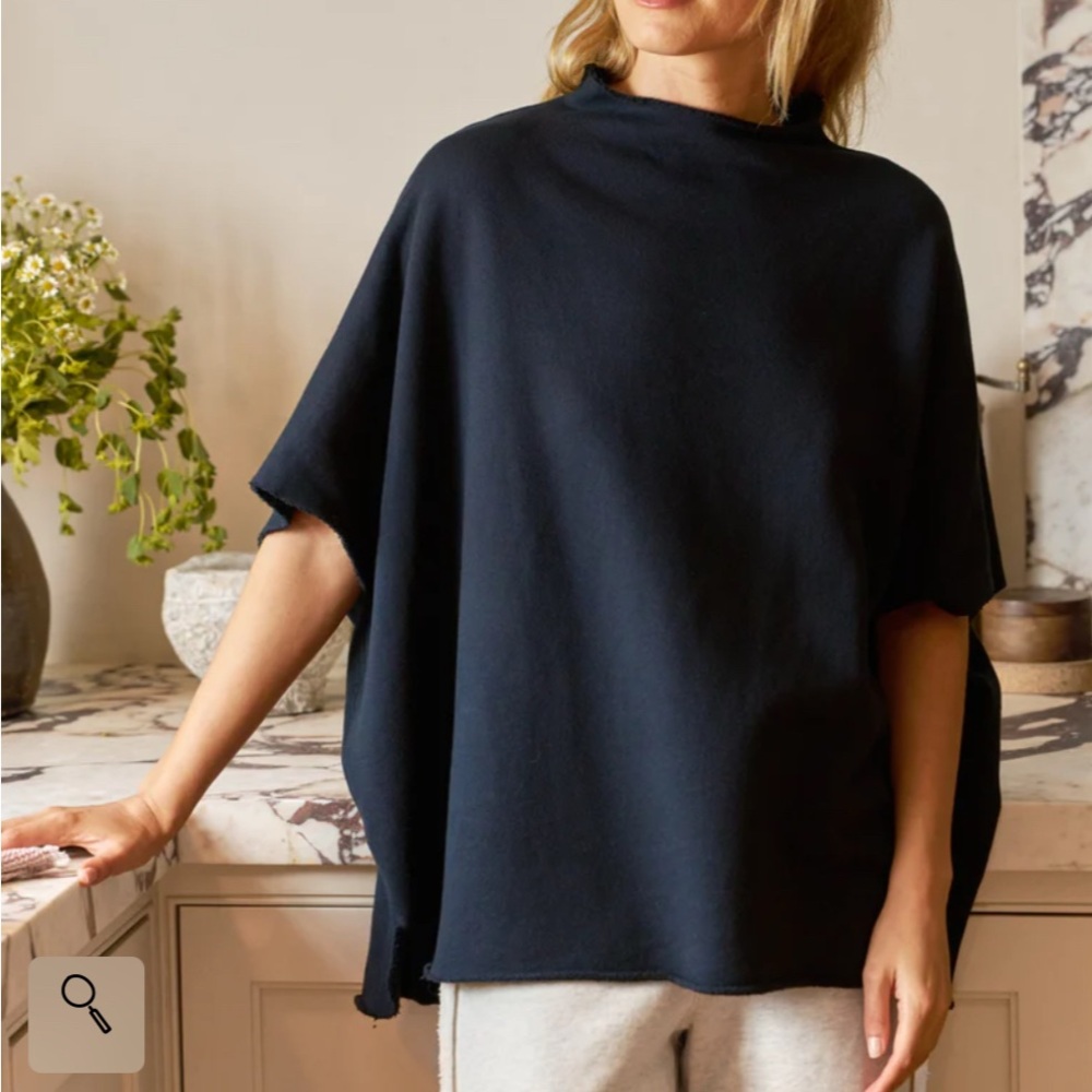 Frank & Eileen AUDREY Funnel Neck Capelet OS poncho BLACK